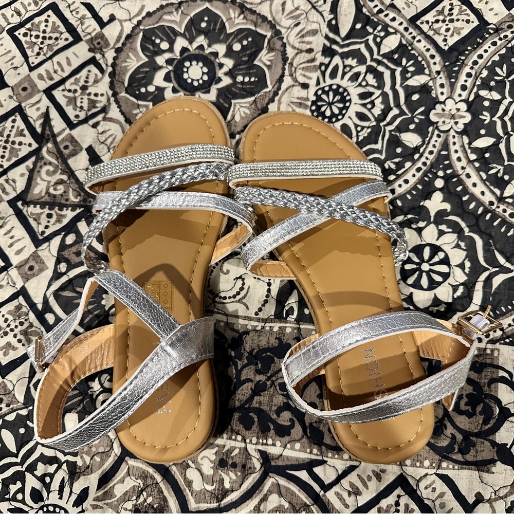 Silver Strappy Sandals for Women